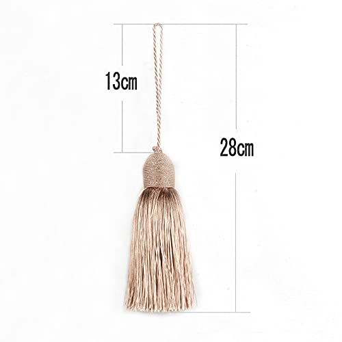 2Pcs Key Tassel with Loop DIY Handmade Craft Accessories,Khaki - color: Khaki