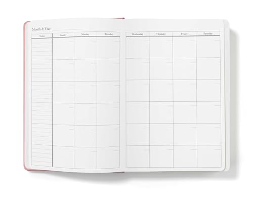 Wykeham's Executive 2026 Undated Daily Journal Planner – Customization Available (Personalized Rose, 8.5"×5.5") - color: Personalized Rose
