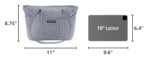 Bella Taylor Small Tote, Quilted Shoulder Bag for Women - color: Blue Chambray