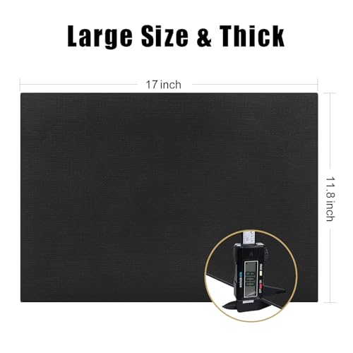 Homaxy PU Faux Leather Placemats for Dining Table, Set of 6, Black - color: Black