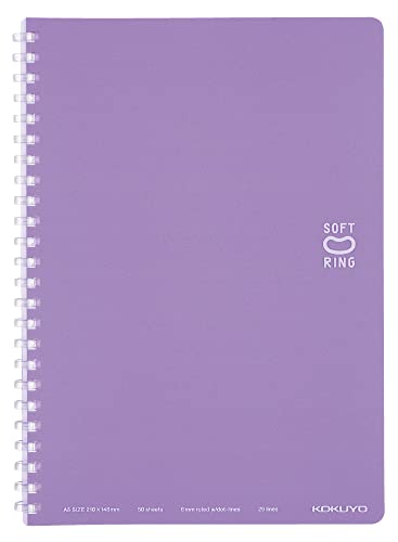 KOKUYO Spiral Lined Notebook, 8.3'' x 5.8'' Pastel Journal A5 Soft Ring Notebooks with Dot 6 mm Ruled, 50 Sheets, Purple 1 Subject Notebook, Note Taking for School. Japan Import (SU-SV331BT-V) - color: Purple