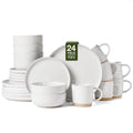Famiware Milkyway 24-Piece Dinnerware Set with Mugs, White - color: White, size: Service for 6 (Include Mugs)