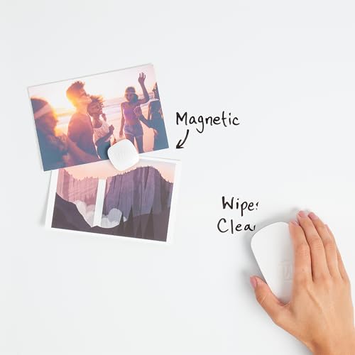 U Brands Contempo Magnetic Small Whiteboard, 11" x 14”, White Modern Frame, Mini White Board for Students, Fridge and Locker Dry Erase Board, Includes Marker & Magnet - color: Classic White