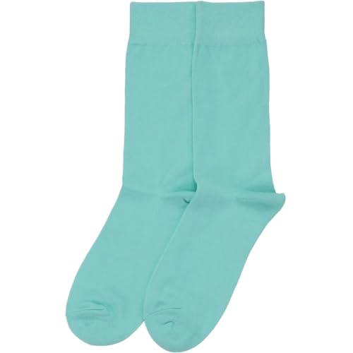tiemart Men's Socks, Fits Men's Shoe Sizes 8-12 - color: Aquamarine Solid