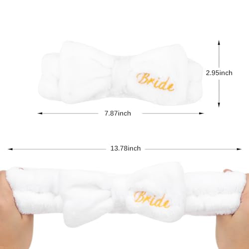 Semato Bachelorette Party Favor Set - Bride & Bridesmaid Spa Headbands (1 bride+ 7 Light coffee) - color: 1 bride+ 7 Light coffee