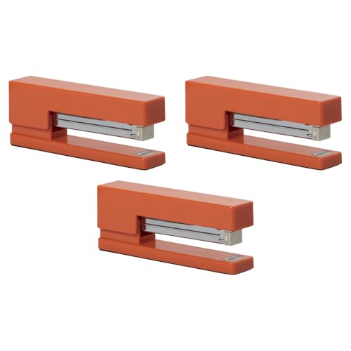 JAM PAPER Modern Desk Stapler - Orange - 3/Pack - color: Orange, size: Pack of 3
