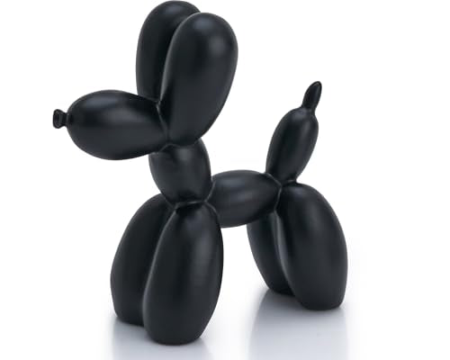 4 Inch Matte Black Balloon Dog Sculpture - color: Black