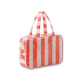 Toiletry Bag for Women, Pink and Orange Stripe - color: Pink-Orange