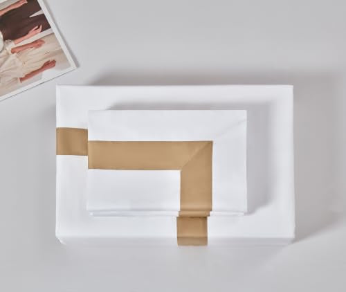 Duvet Cover Set 3 pcs(1 Duvet Cover+2 Pillowcases) 100% Cotton Sateen Woven Hidden Zipper Closure Breathable Soft (Palermo(Beige), King) - color: Palermo(beige), size: King