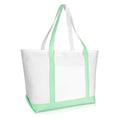 DALIX 23" Premium 24 oz. Cotton Canvas Shopping Tote Bag - color: Mint Green