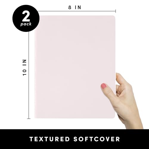 PAPERAGE Soft Cover Lined Journal Notebook, 2 Pack, (Pink Blush), 100 Pages, Large 7.5 inches x 9.5 inches, College Ruled, Ideal for Note Taking & Travel Journal - color: Pink Blush, style: Lined 100pgs (2 Pack)