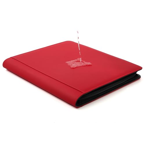 Toploader Binder, Holds 324 Toploaders, 9 Pocket Top Loader Binders with Sleeves for 3 x 4'' Toploaders, Double-Sided Pocket Top Loader Storage Binder, Trading Card Binder - Diamon Red - color: Diamond Red