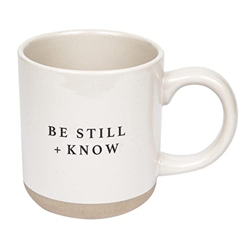 Sweet Water Decor Be Still and Know Mug - Religious Christian Coffee Mug - Inspirational Bible Verse - 14oz Stoneware Coffee Cup - Microwave & Dishwasher Safe - style: Be Still and Know