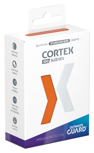 Ultimate Guard Cortex Outer Card Sleeves, 100 Standard Size TCG Sleeves, 66 x 91mm, Orange Back, Glossy Finish, No PVC & Acid-Free, High Clarity - color: Orange, size: Standard Glossy
