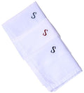 Monogrammed Handkerchiefs for Men 3-Pack Cotton, White Hankies - color: S