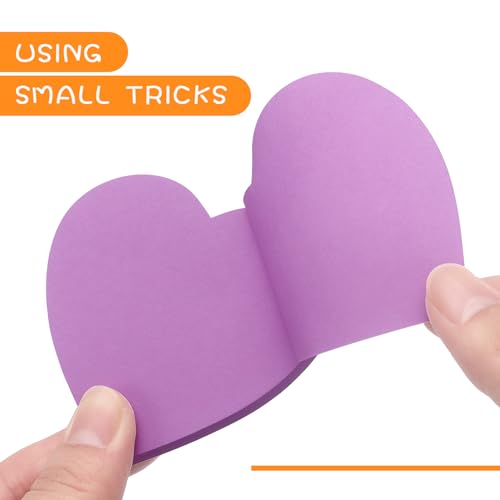 SIMONA Heart Shape Sticky Notes 3x3 in 8 Color Bright Colorful Sticky Pad - color: Bright Color 8 Pads