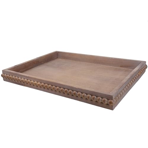 Hrastany Wood Decorative Tray for Coffee Table, Brown, 15.7"*11.8"*1.57" - color: Re Brown, size: 15.7" x 11.8" x 1.6"