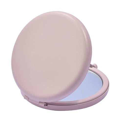 Compact Mirror for Purse, Metal Round Shell, Double-Sided 1X/2X Magnifying, Portable Travel Makeup Mirror, Mini Pocket Mirror, Light Salmon,4 Packs - color: Light Salmon