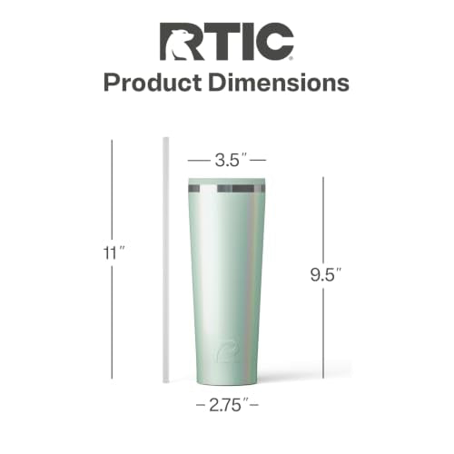RTIC 28oz Everyday Tumbler, Insulated, Ceramic Lined, Fresh Mint Glitter - color: Fresh Mint Glitter, size: 28 Ounces