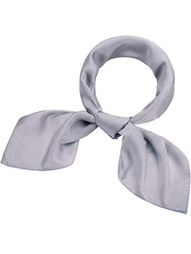 SATINIOR Square Neck Scarf Women - color: Grey, size: 23.6 x 23.6 inches