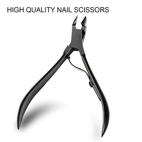 ZIZZON Manicure Set 18 in 1 Professional Pedicure Set Nail scissors Grooming Kit with Leather Travel Case (Black/Red) - color: Black Red