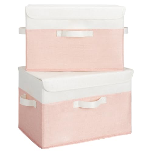 GRANNY SAYS Memory Keepsake Storage Box, Fabric Storage Bins with Lids - color: Pink, size: Large