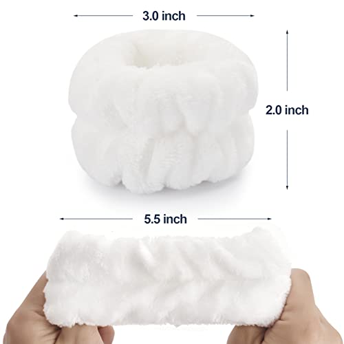 2 Pcs Microfiber Wrist Towels - Dorbetar Spa Wristbands for Face, Arms, Body Washing (White, Woman and Children) - color: A-White, size: 2 Count (Pack of 1)