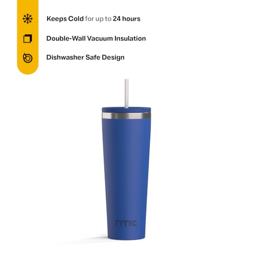 RTIC 28oz Everyday Tumbler, Insulated, Ceramic Lined, Cobalt - color: Cobalt, size: 28 Ounces