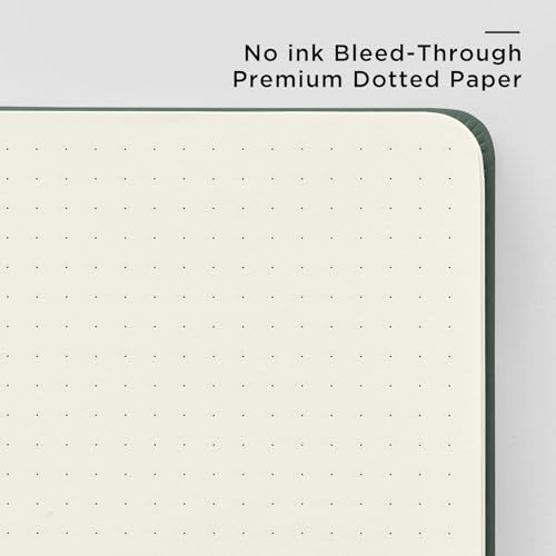 &And Per Se Dotted Journal Notebook, A5 Hardcover Aesthetic Dotted Notebook – 160 Pages 100gsm Thick Dot Grid Paper, 3 Sticker Sheets – Gift-Ready Journaling Kit for Women (Celestial Green) - color: d.Celestial Green, style: Dotted with Pattern