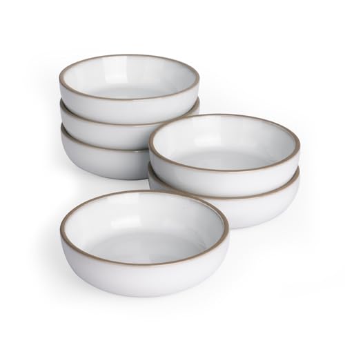 famiware Ceramic Soy Sauce Dish, 3oz Dipping Bowls Set of 6, Snowy White - color: Snowy White, style: Nature