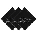 Black Cotton Funeral Handkerchiefs, Embroidered Memorial Handkerchief Gifts - color: Forever in My Heart -3pcs