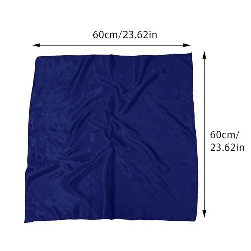 1 Piece of Square Satin Scarf Wrap Ribbon Neck Scarfs Halloween Retro Costume (23.62" x 23.62") - color: Navy Blue