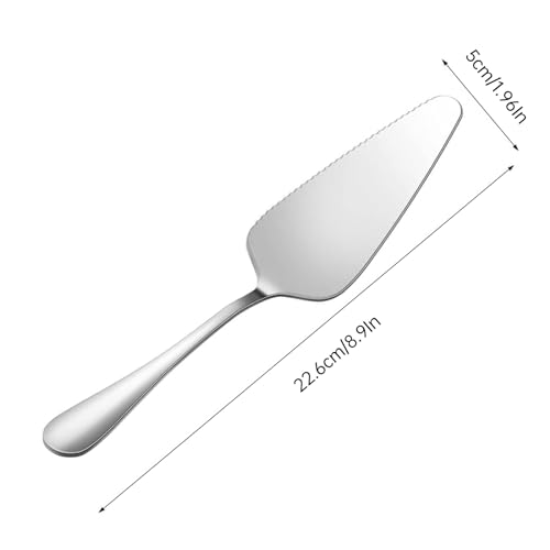 Cake Pie Servers Set,Stainless Steel Pizza Cake Slicer Server,Cake Cutter with Serrated Edges for Kitchens Restaurants Brithday Parties Set of 6 - color: Silver Set of 6