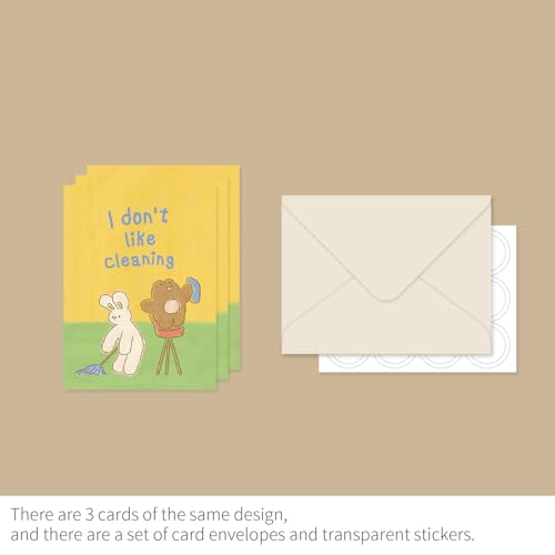 Monolike Day-by-day Card, Unmatched Friends Series.1 - Mix 36 Mini Single cards, 36 envelopes, 36 stickers Package - color: Unmatched Friends Series.1