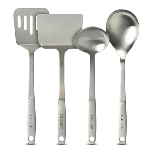 ChefCore Stainless Steel Solid Turner Spatula, Made in Korea (4-Piece Set) - size: 4-Piece Set