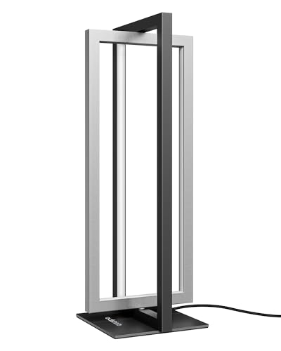 EDISHINE Modern LED Table Lamps, 750LM Dimmable Nightstand Lamp, Silver - color: Silver