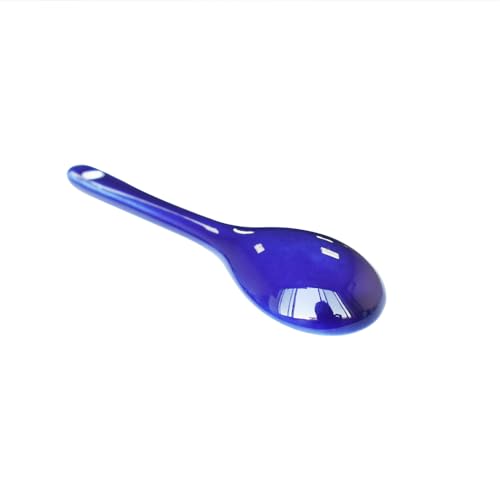 Blue 6 pcs Porcelain Egg Spoons Ceramic Spoons 4.7 inch Coffee Dessert Yogurt Tea Milky Tea - style: Blue