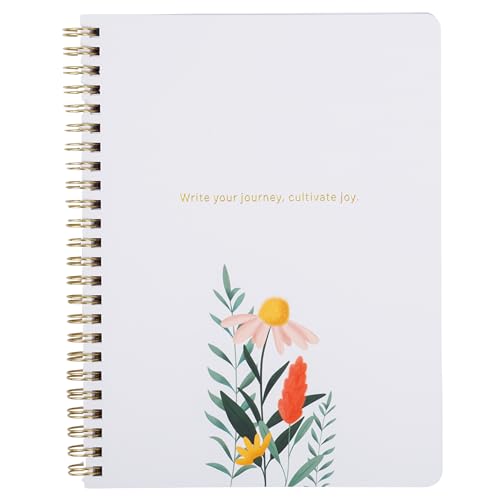Happy Hoos® Aesthetic Spiral Notebook - 6.25" x 8.25" College Ruled Journal Notebook - Hard Cover Writing Journal for Work, School, Travel, More - Floral Notebook 8 Seasonal Designs (Joyful Journey) - color: Joyful Journey