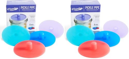 Masontops Pickle Pipes - Airlock Fermentation Lids - Fermentation Kit For Wide Mouth Mason Jar Sauerkraut & Pickle Kit - Fermentation Jar Not Included (Pack of 2) - size: Wide Mouth 4PK (Pack of 2)