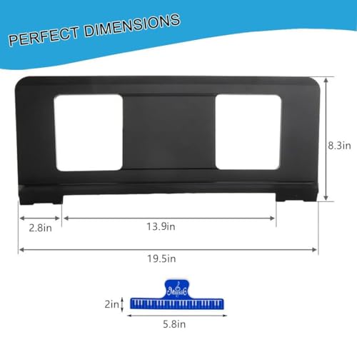 Original Large Music Stand. Compatible with Yamaha PSR/YPT/KB/P/DGX Series Keyboard Music Score Stand, Keyboard Sheet Music Stand with 4 Music Book Clip - color: Black, size: 4 Music Book Clip