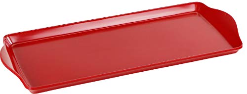 Reston Lloyd Melamine Plastic Tidbit Tray, BPA-Free, Food Safe, Multipurpose Platter Serving Tray, Bathroom/Table Organizer, Red - color: Red, size: 14.7" x 6.5" x 0.8"