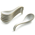 Gomakren Soup Spoons Ramen Spoons Set of 6 with Long Handle, Creamy White - color: Creamy White