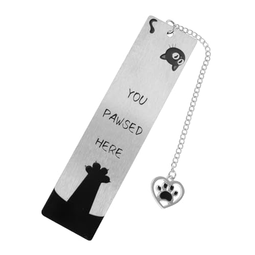 Black Inspirational Funny Cute Cat Bookmark for Reading Women - style: Cat Paw