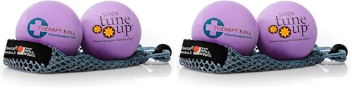 YOGA TUNE UP® Therapy Balls in Tote by Tune Up Fitness - Massage Balls for Trigger Point, Pressure Point & Myofascial Release - Use as Single or Peanut Ball for Pain Relief & Relaxation (Deep Purple) - color: ['Deep Purple'], size: ['2.5 Inch (Pack of 2)'