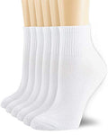 NevEND 6 Pairs Women's Mini Crew/Ankle Cotton Athletic Socks with Thick Cushioned 9-11 - color: White
