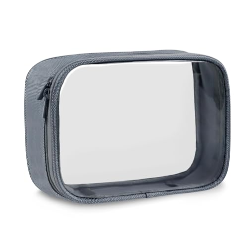 Moyad TSA Approved Toiletry Bag Clear Quart Size Travel Bags Makeup Bag - color: Grey, size: 1 Pack