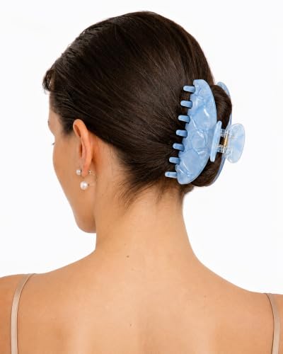 Luxury Hair Claw Clip Premium Acetate Strong Hold 4 Inch (Ice Blue) - color: Ice Blue