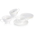 Fine Bone China Espresso Cups and Saucers Set of 4, 5 oz - color: 4Pcs Plain Set, size: 4 Count (Pack of 1)