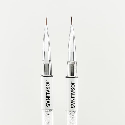 Nail Brushes Art Pen 2PCS, Gel Polish Painting Tools with Nail Extension Gel Builder, Salon at Home DIY Manicure (White-Liner#7mm) - color: White