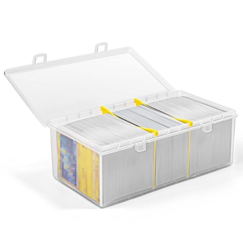 tutata 400 Count Plastic Trading Card Storage Box with Dividers, Baseball Card Storage Box, Sports Cards Holder Organizer - 1 PACK